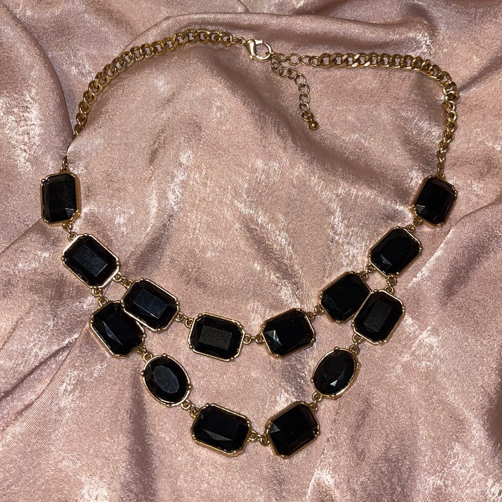 Black and gold statement necklace H&M